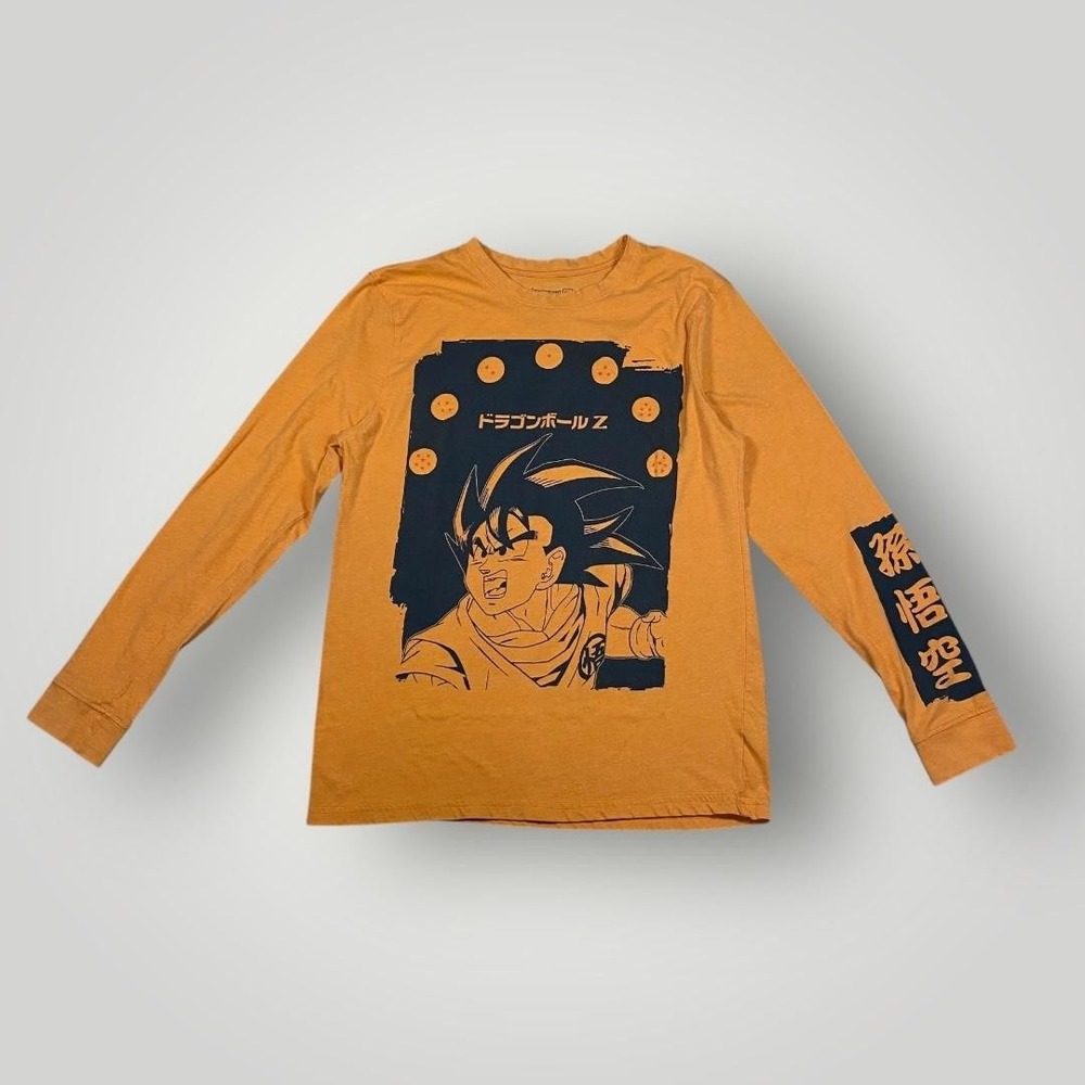 Dragon Ball Z Goku Shirt Adult‎ Small Orange Long Sleeve Graphic Anime Tee
